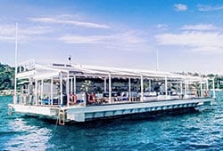  floating beach club which offers picturesque views of Sydney Harbour